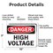 Signmission High Voltage Danger Sign, Aluminum, 10in W x 7in L, 2PK OS-2PACK-DS-A-710-L-19395 - alternate 4